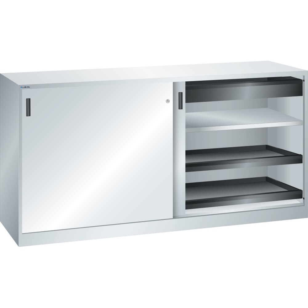 Illustration du produit: Armoire à outils LISTA, (lxPxH) 2 000x580x1 000 mm, 4 étagères coulissantes, 2 tiroirs, gris clair