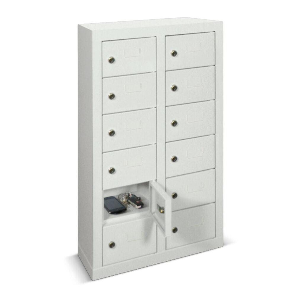 Armoire à petits compartiments PAVOY, 12 compartiments, H x l x P 815 x 460 x 200 mm, gris anthracite, gris clair N° de l'image du produit 2 : Armoire à petits compartiments PAVOY, 12 compartiments, H x l x P 815 x 460 x 200 mm, gris anthracite, gris clair