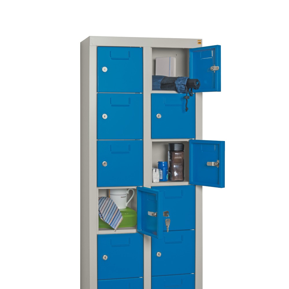 N° de l'image du produit 3 : Armoire à petits compartiments PAVOY, 20 compartiments, H x l x P 1 950 x 460 x 200 mm, avec porte-étiquettes, gris clair, gris clair