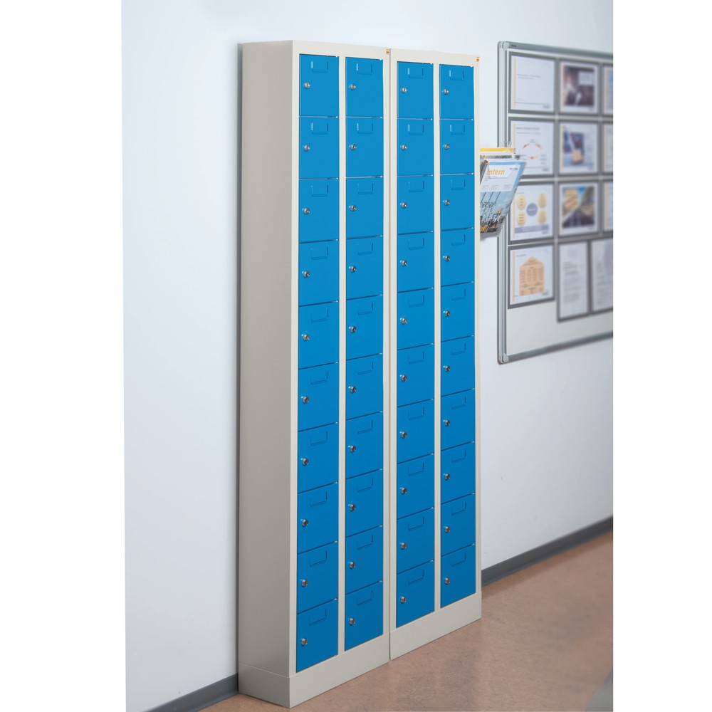 N° de l'image du produit 4 : Armoire à petits compartiments PAVOY, 20 compartiments, H x l x P 1 950 x 460 x 200 mm, avec porte-étiquettes, gris clair, gris clair