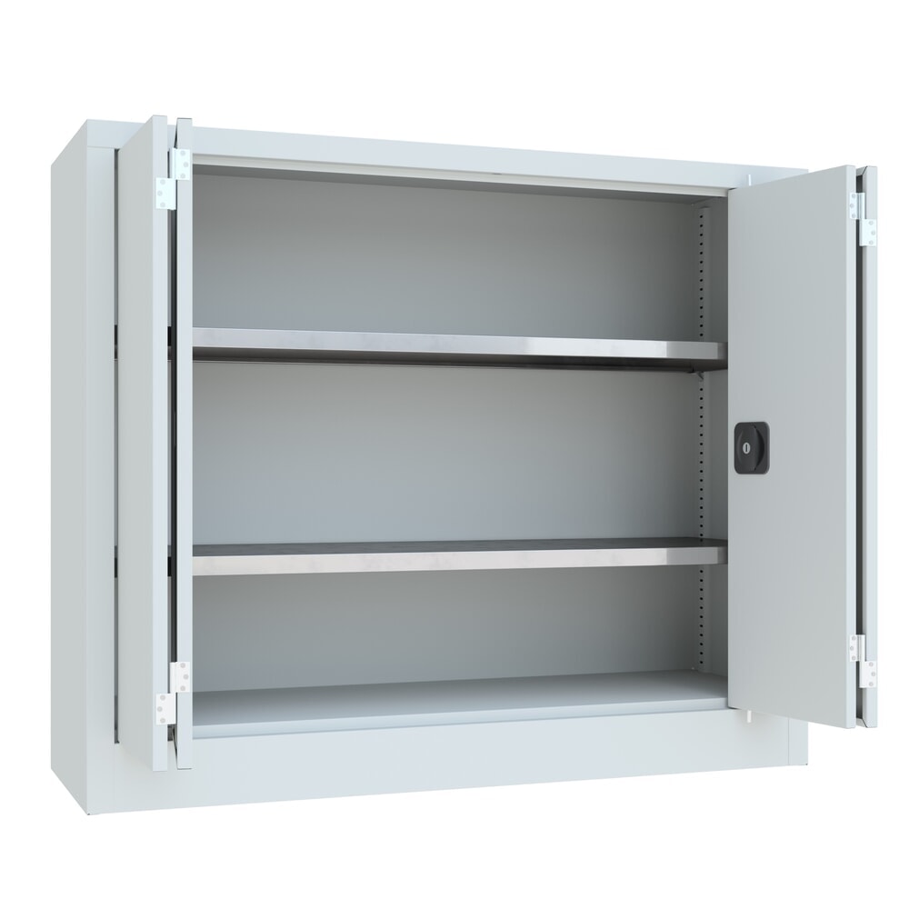 N° de l'image du produit 5 : Armoire à porte repliable PAVOY avec 2 tablettes, H x l x P 1 000 x 1 200 x 400 mm, gris clair, gris clair