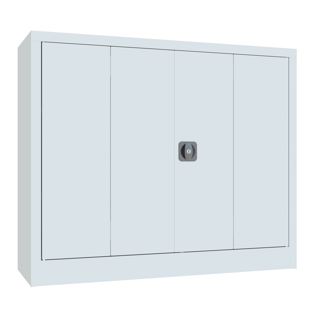 Illustration du produit: Armoire à porte repliable PAVOY avec 2 tablettes, H x l x P 1 000 x 1 200 x 400 mm, gris clair, gris clair