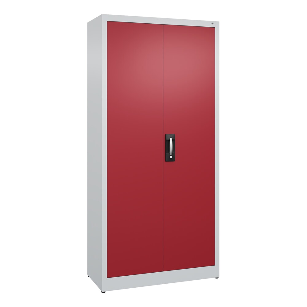 Illustration du produit: Armoire à portes battantes C+P, 5 niveaux, H x l x P 1950 x 930 x 400 mm, gris clair, rouge rubis