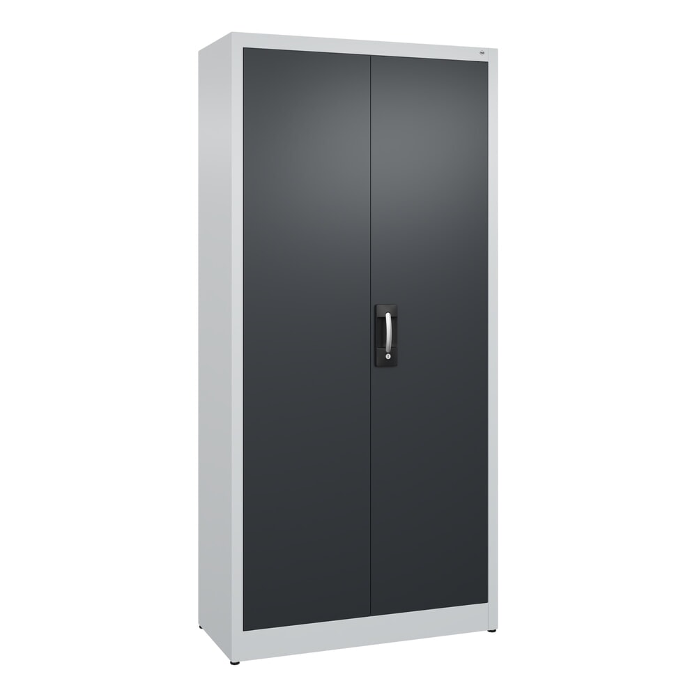 Illustration du produit: Armoire à portes battantes C+P, 5 niveaux, H x l x P 1950 x 930 x 400 mm, gris clair, gris noir