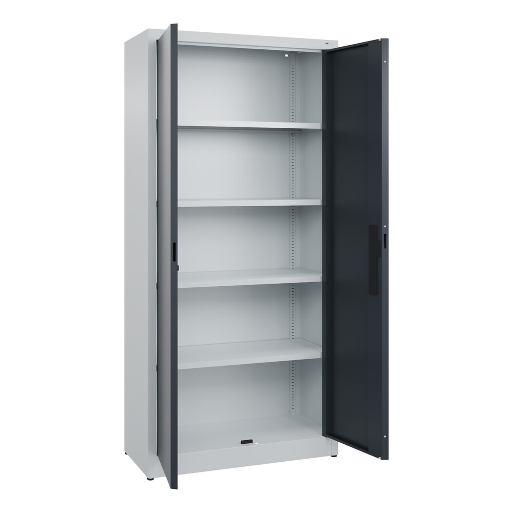 N° de l'image du produit 4 : Armoire à portes battantes C+P, 5 niveaux, H x l x P 1950 x 930 x 400 mm, gris clair, gris anthracite