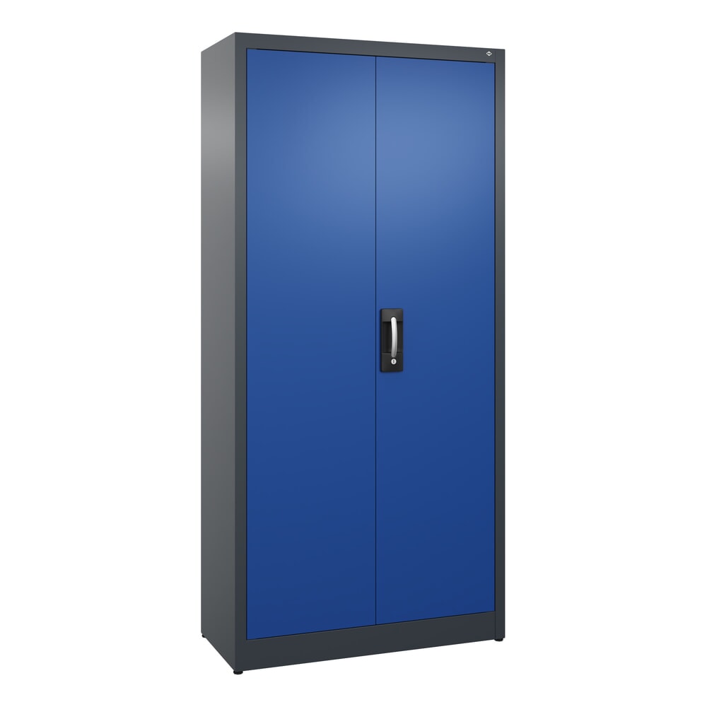 Illustration du produit: Armoire à portes battantes C+P, 5 niveaux, H x l x P 1950 x 930 x 400 mm, gris anthracite, bleu gentiane
