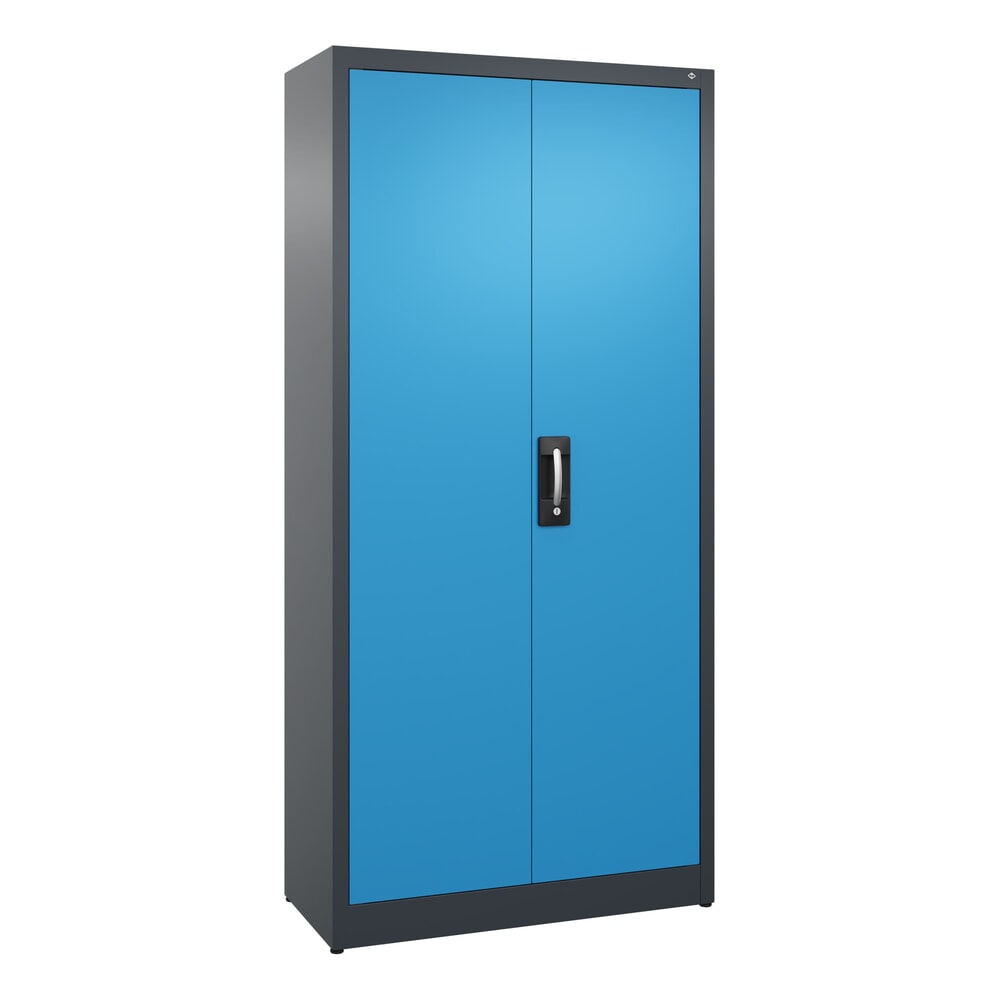Illustration du produit: Armoire à portes battantes C+P, 5 niveaux, H x l x P 1950 x 930 x 400 mm, gris anthracite, bleu clair