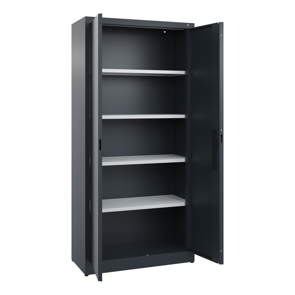 N° de l'image du produit 4 : Armoire à portes battantes C+P, 5 niveaux, H x l x P 1950 x 930 x 400 mm, gris anthracite, gris anthracite
