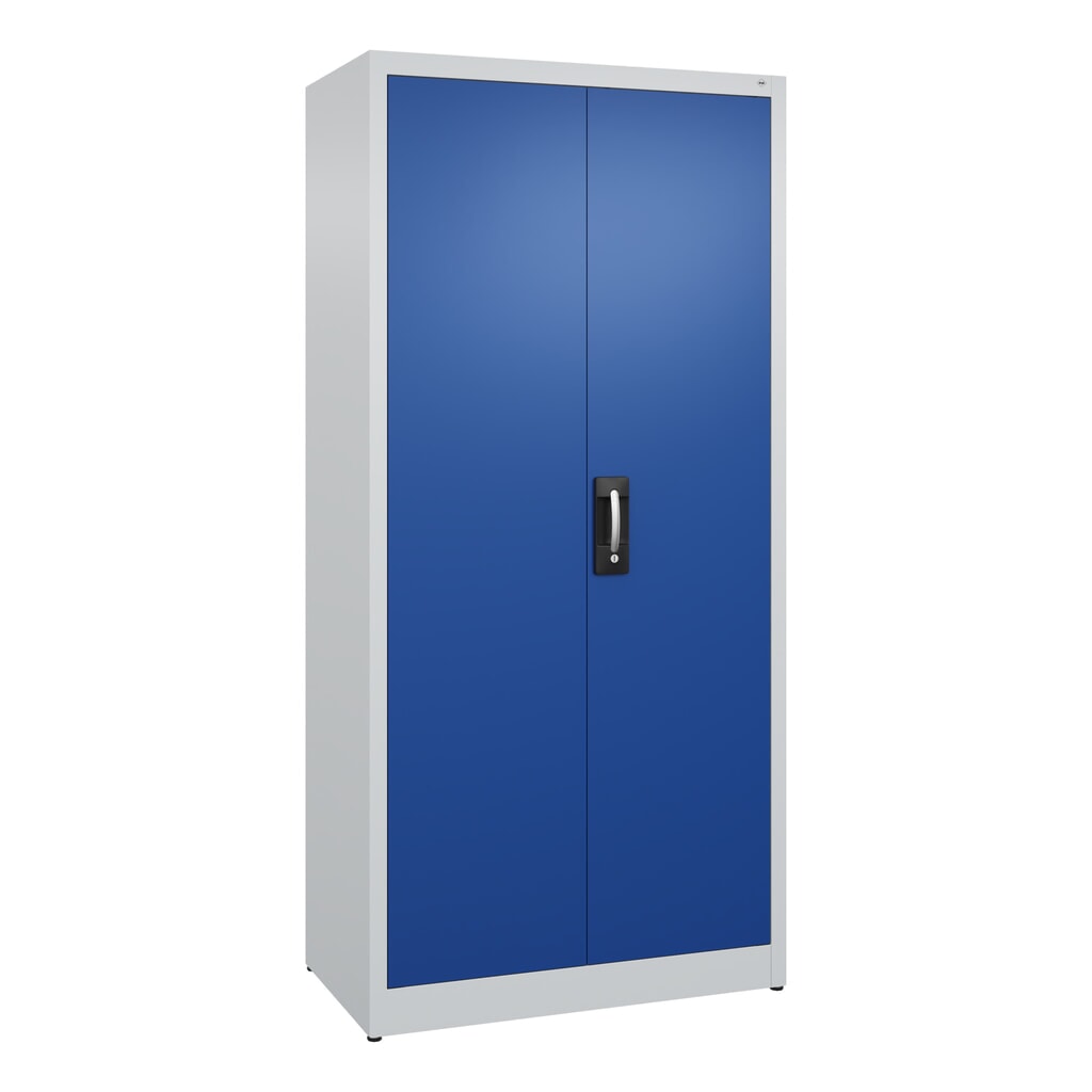 Illustration du produit: Armoire à portes battantes C+P, 5 niveaux, H x l x P 1950 x 930 x 500 mm, gris clair, bleu gentiane