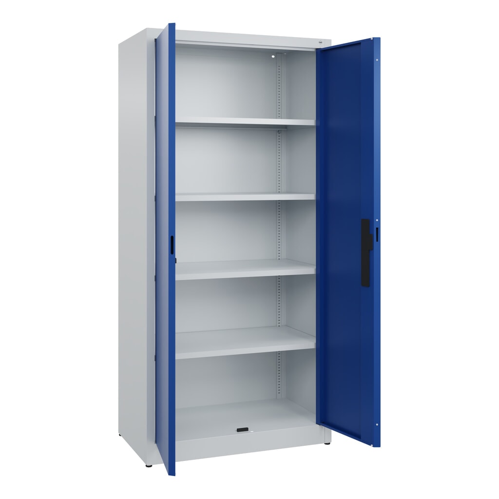 Armoire à portes battantes C+P, 5 niveaux, H x l x P 1950 x 930 x 500 mm, gris clair, bleu gentiane N° de l'image du produit 4 : Armoire à portes battantes C+P, 5 niveaux, H x l x P 1950 x 930 x 500 mm, gris clair, bleu gentiane
