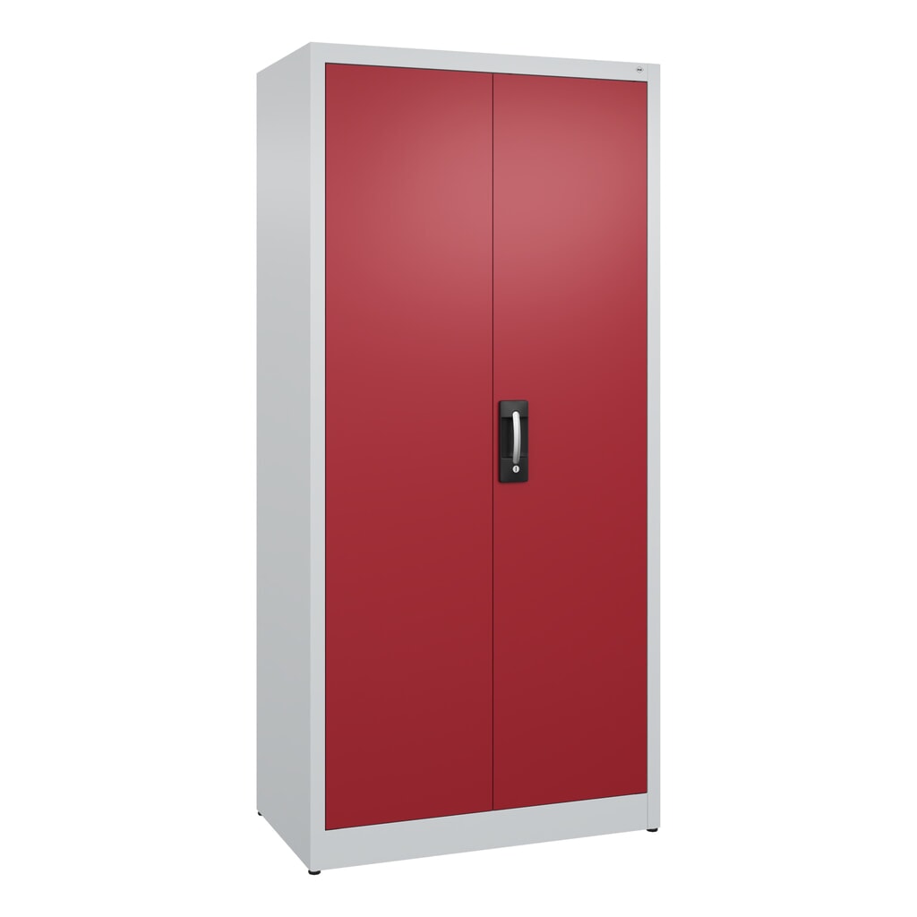 Illustration du produit: Armoire à portes battantes C+P, 5 niveaux, H x l x P 1950 x 930 x 500 mm, gris clair, rouge rubis