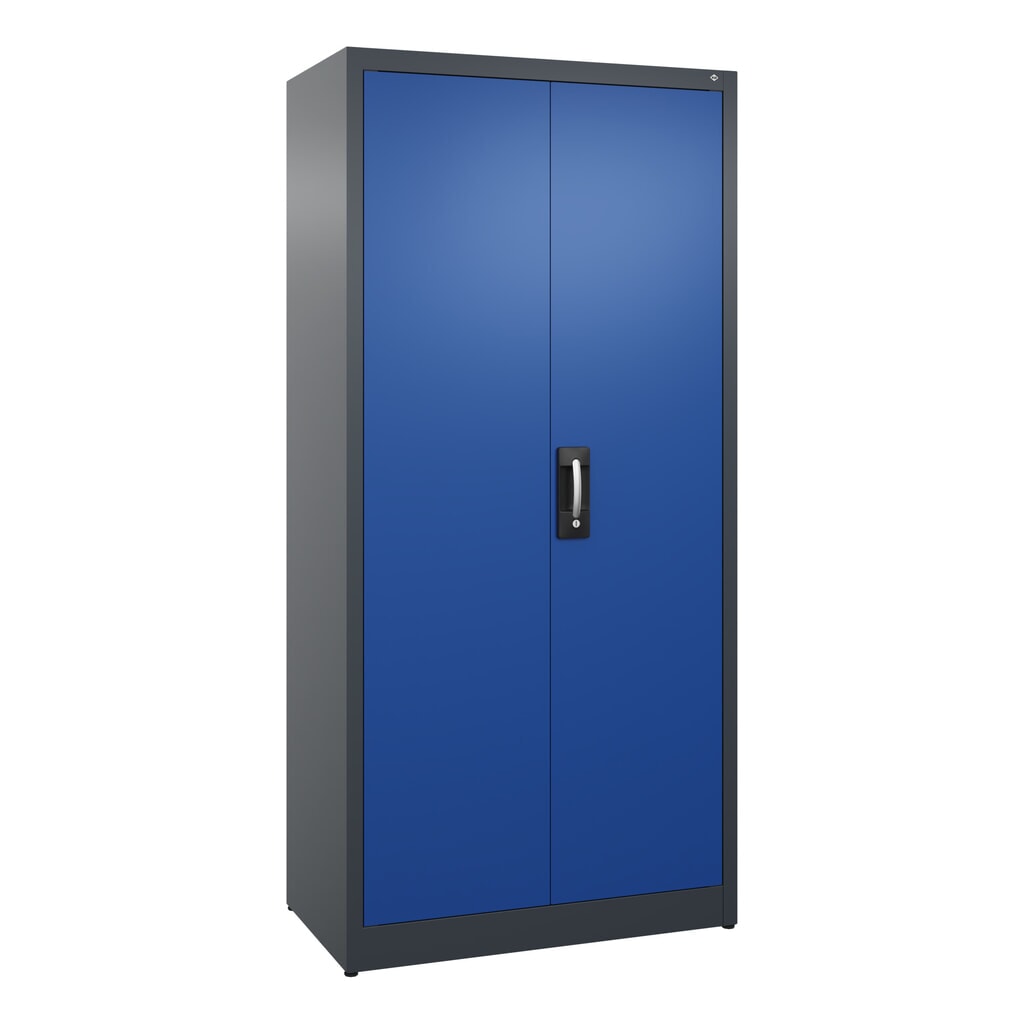 Illustration du produit: Armoire à portes battantes C+P, 5 niveaux, H x l x P 1950 x 930 x 500 mm, gris anthracite, bleu gentiane