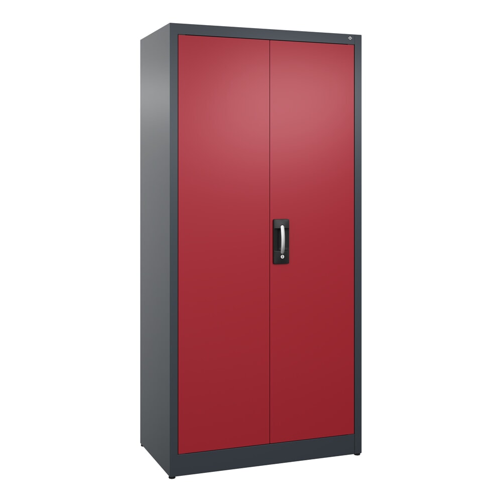 Illustration du produit: Armoire à portes battantes C+P, 5 niveaux, H x l x P 1950 x 930 x 500 mm, gris anthracite, rouge rubis