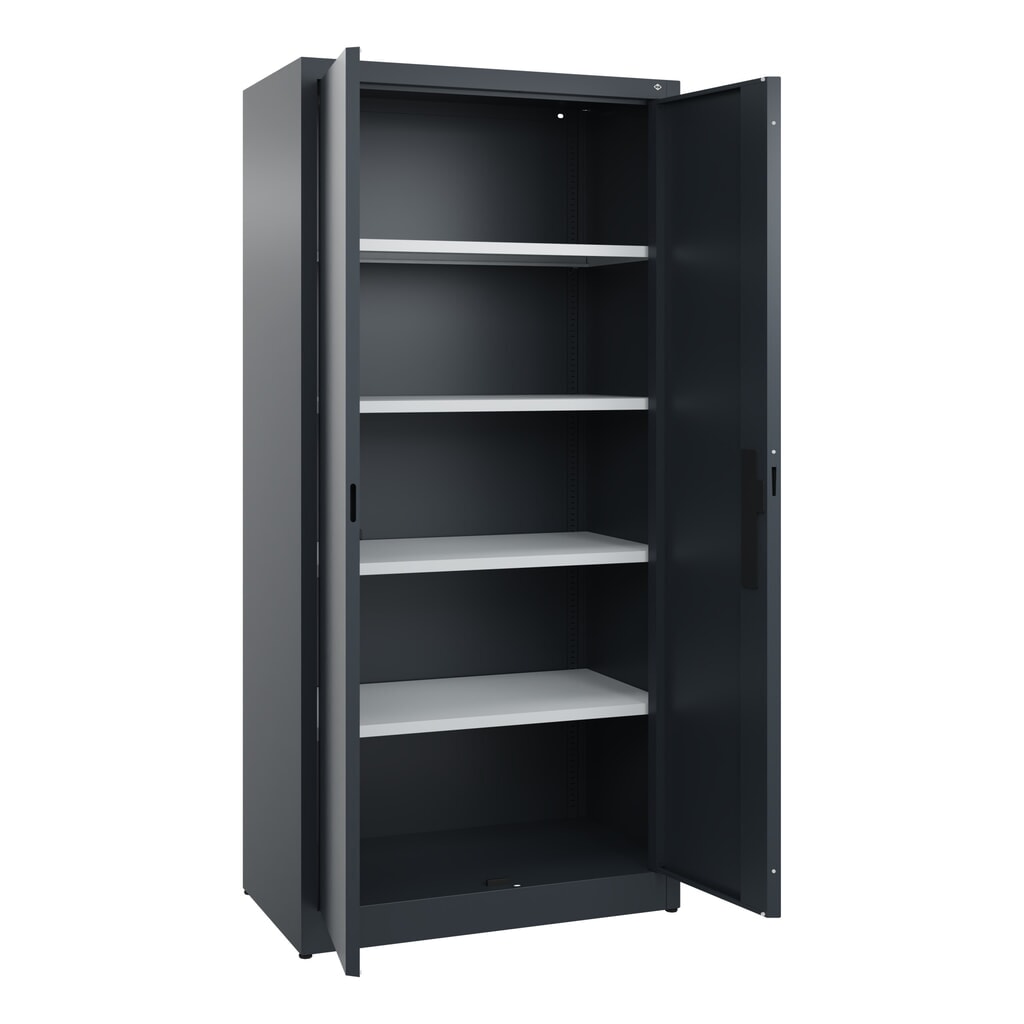 N° de l'image du produit 4 : Armoire à portes battantes C+P, 5 niveaux, H x l x P 1950 x 930 x 500 mm, gris anthracite, gris anthracite