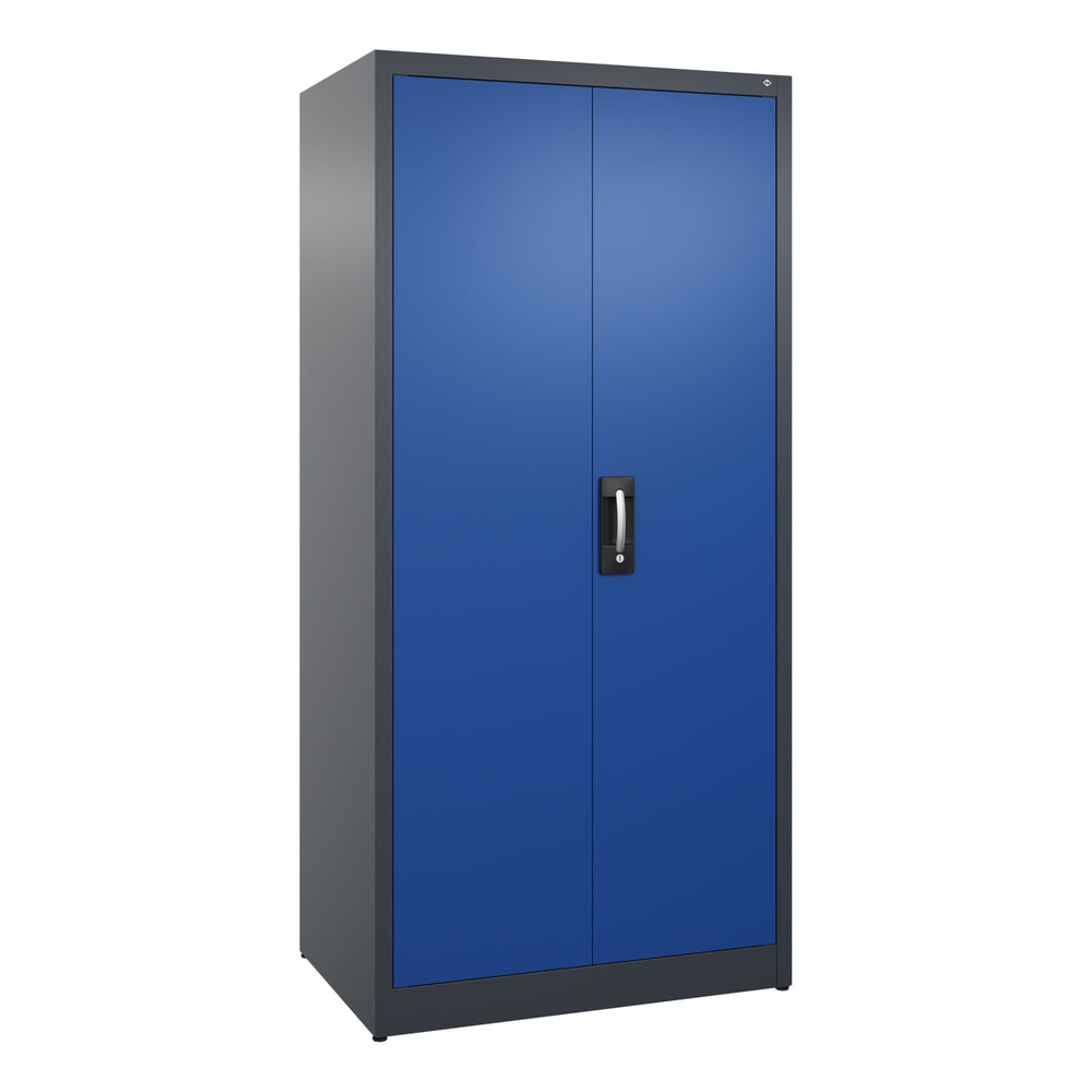 Illustration du produit: Armoire à portes battantes C+P, 5 niveaux, H x l x P 1950 x 930 x 600 mm, bleu gentiane, gris anthracite