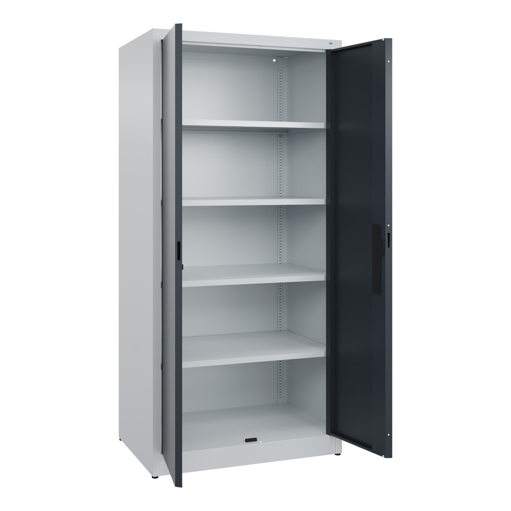N° de l'image du produit 4 : Armoire à portes battantes C+P, 5 niveaux, H x l x P 1950 x 930 x 600 mm, gris anthracite, gris clair
