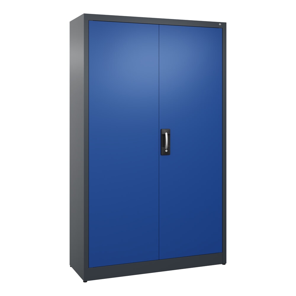 Illustration du produit: Armoire à portes battantes C+P, 5 niveaux, H x l x P 1950 x 1 200 x 400 mm, gris anthracite, bleu gentiane