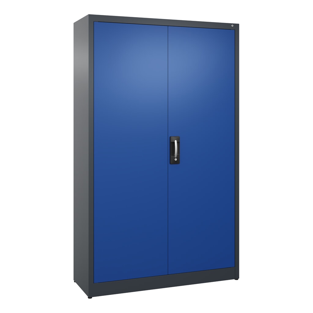 Illustration du produit: Armoire à portes battantes C+P, 5 niveaux, H x l x P 1950 x 1 200 x 400 mm, gris anthracite, bleu gentiane