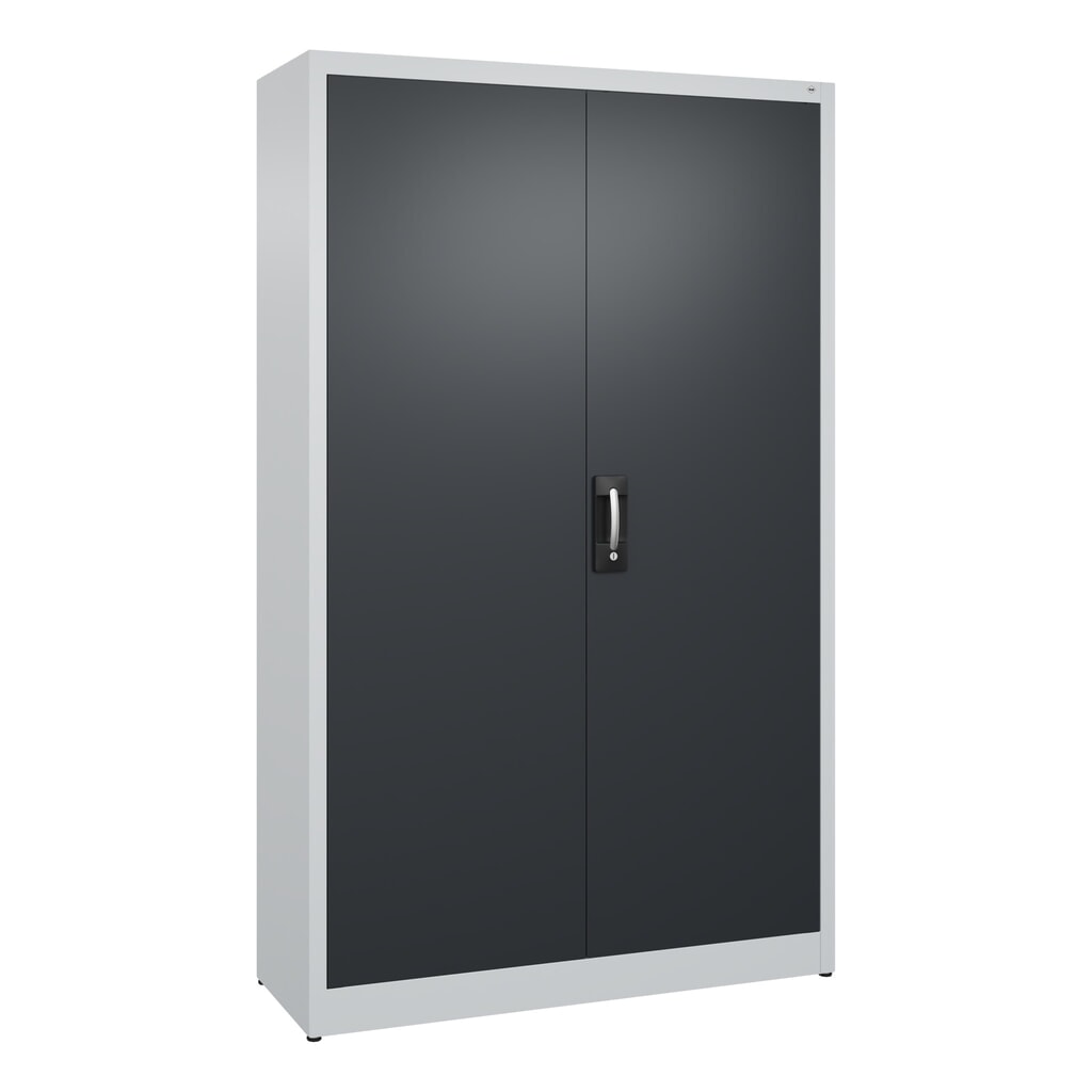 Armoire à portes battantes C+P, 5 niveaux, H x l x P 1950 x 1 200 x 400 mm, gris clair, gris noir Illustration du produit: Armoire à portes battantes C+P, 5 niveaux, H x l x P 1950 x 1 200 x 400 mm, gris clair, gris noir