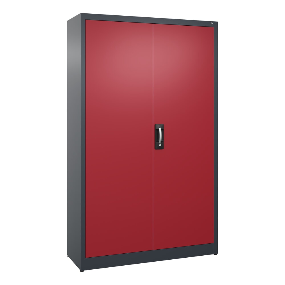 Illustration du produit: Armoire à portes battantes C+P, 5 niveaux, H x l x P 1950 x 1 200 x 400 mm, gris anthracite, rouge rubis