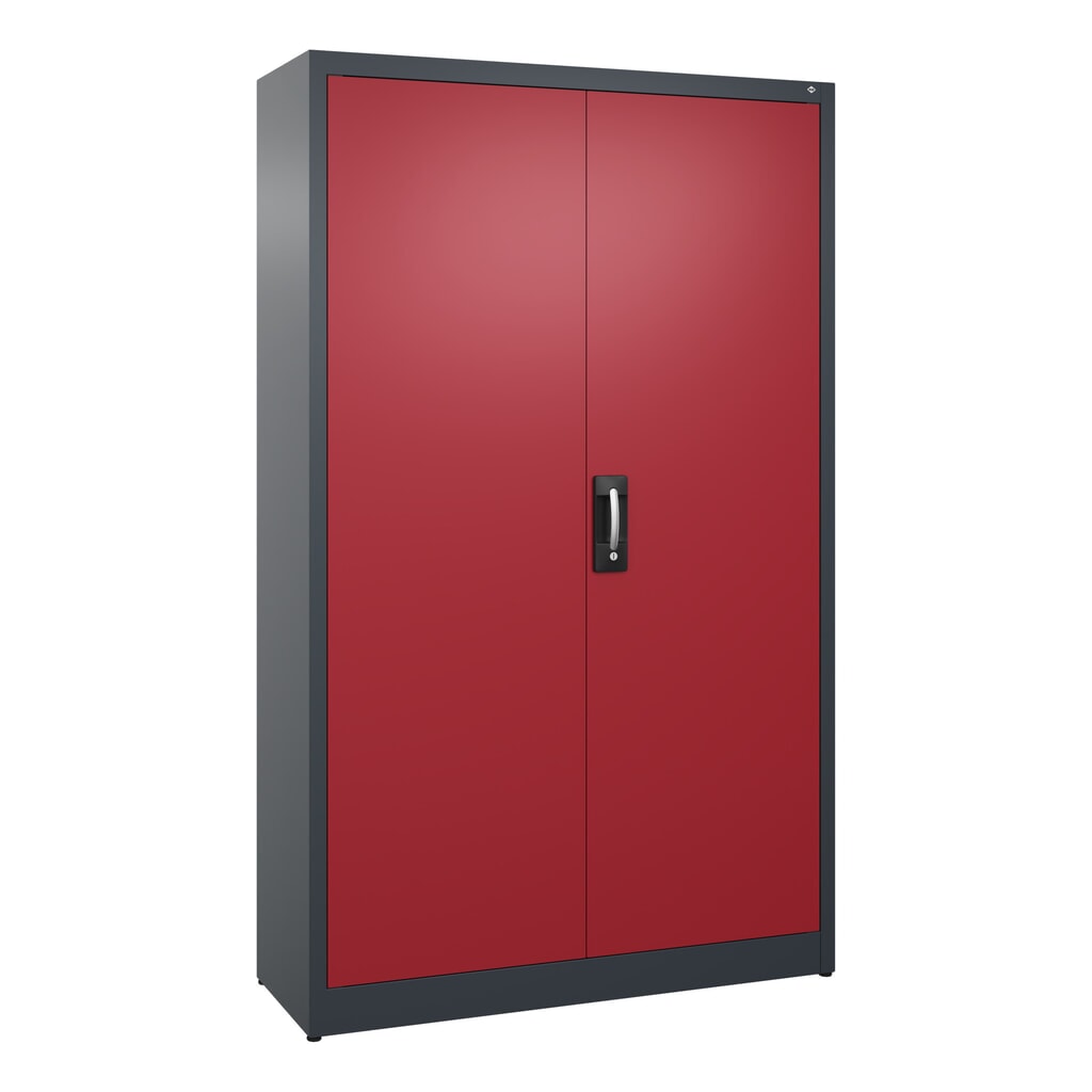 Illustration du produit: Armoire à portes battantes C+P, 5 niveaux, H x l x P 1950 x 1 200 x 400 mm, gris anthracite, rouge rubis