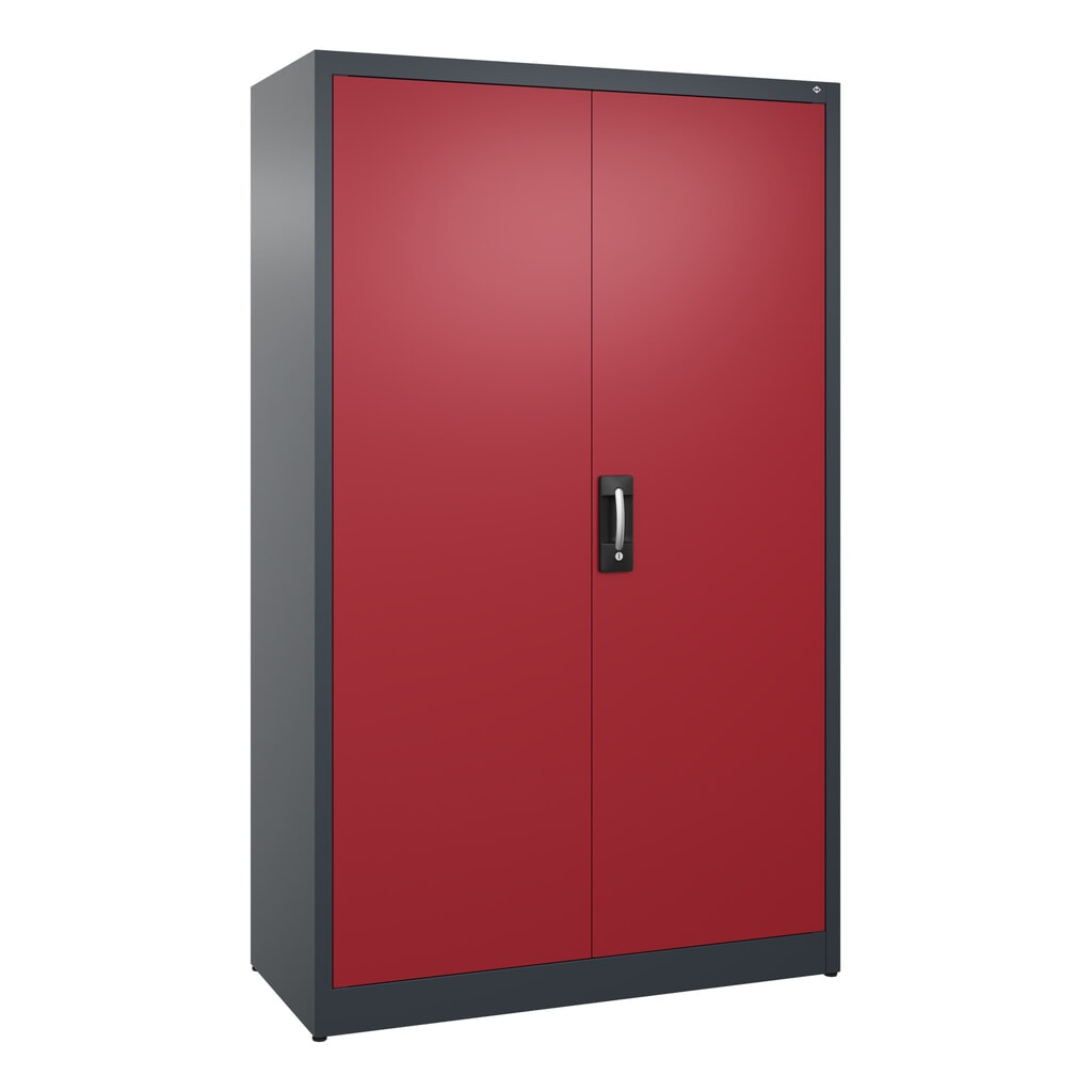 Illustration du produit: Armoire à portes battantes C+P, 5 niveaux, H x l x P 1950 x 1 200 x 500 mm, gris anthracite, rouge rubis