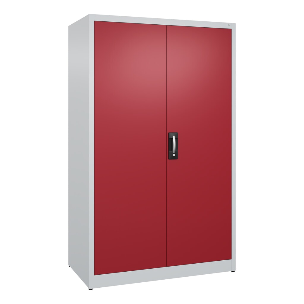 Armoire à portes battantes C+P, 5 niveaux, H x l x P 1950 x 1 200 x 600 mm, gris clair, rouge rubis Illustration du produit: Armoire à portes battantes C+P, 5 niveaux, H x l x P 1950 x 1 200 x 600 mm, gris clair, rouge rubis