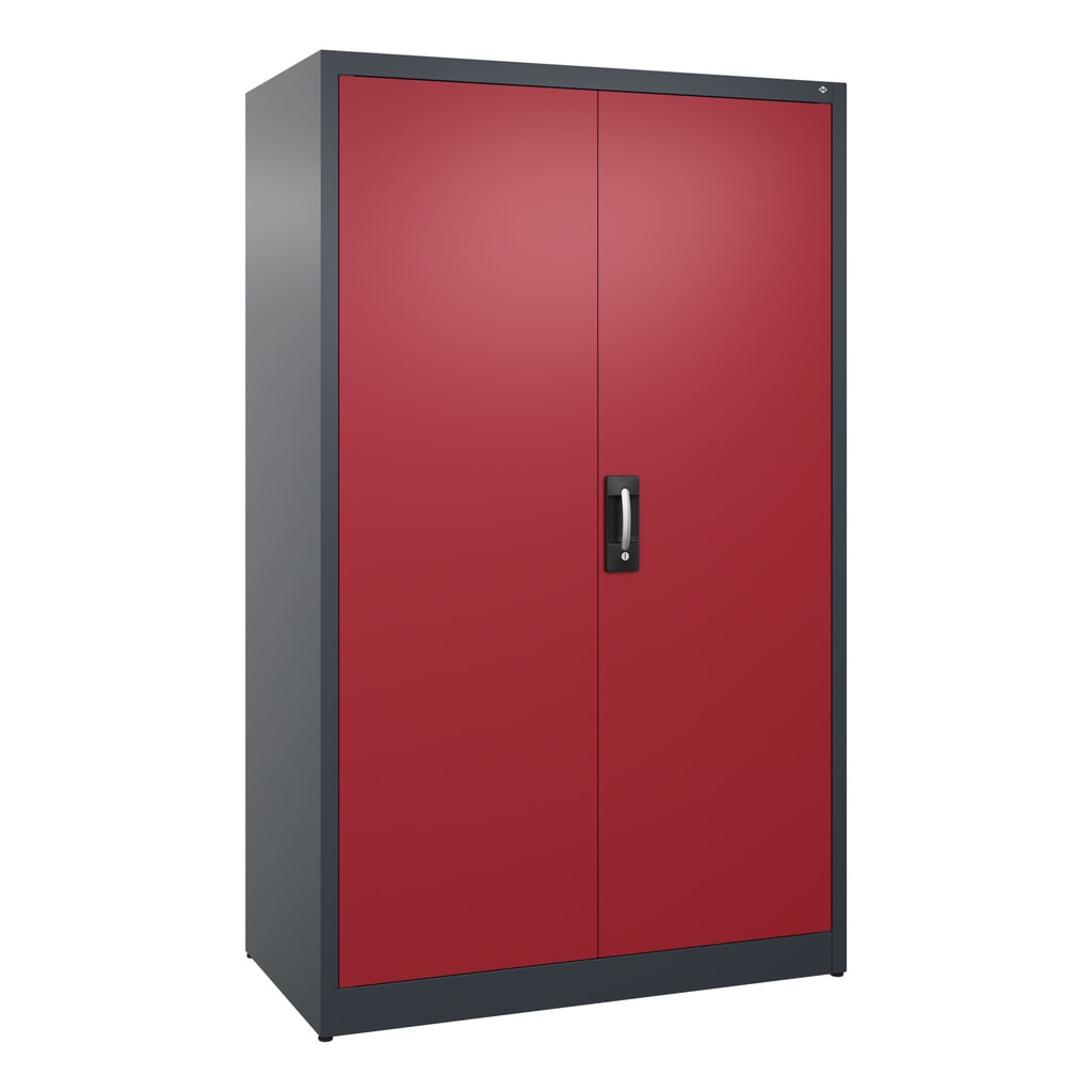 Armoire à portes battantes C+P, 5 niveaux, H x l x P 1950 x 1 200 x 600 mm, gris anthracite, rouge rubis Illustration du produit: Armoire à portes battantes C+P, 5 niveaux, H x l x P 1950 x 1 200 x 600 mm, gris anthracite, rouge rubis