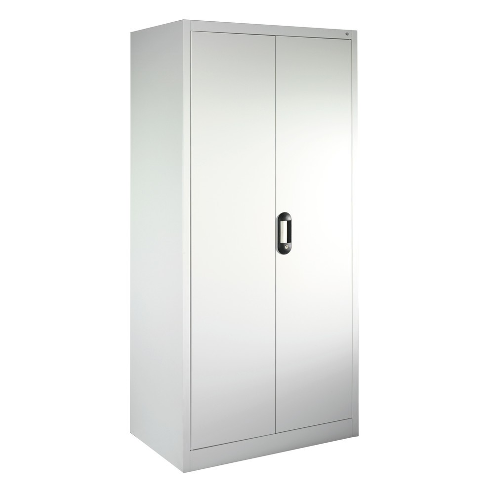 N° de l'image du produit 6 : Armoire à portes battantes d’atelier C+P avec 4 tablettes, H x l x P 1 950 x 700 x 400 mm, gris anthracite, rouge rubis