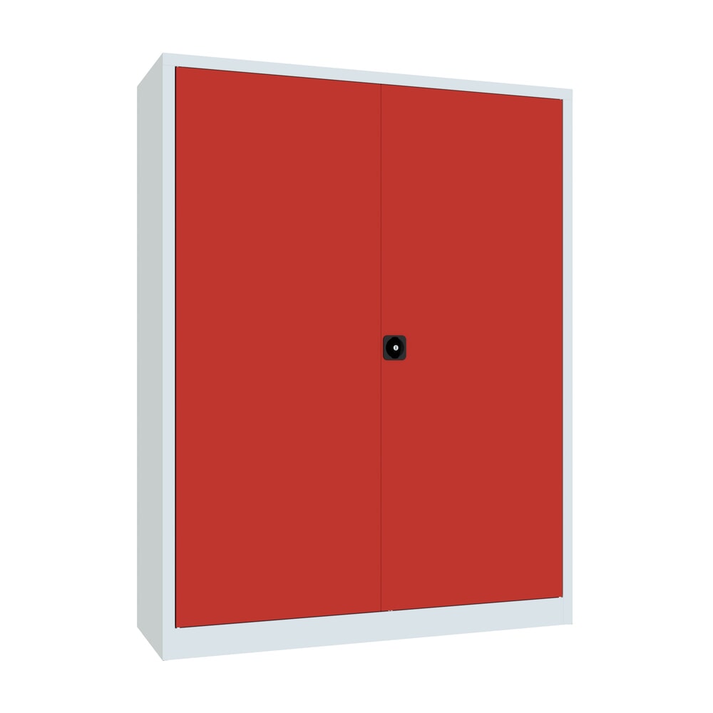 Illustration du produit: Armoire à portes battantes PAVOY, 4 tablettes, H x l x P 1 950 x 1 500 x 500 mm, rouge feu, gris clair