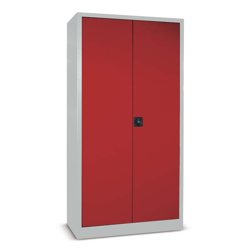 N° de l'image du produit 2 : Armoire à portes battantes PAVOY, 4 tablettes, H x l x P 1 950 x 1 200 x 600 mm, rouge feu, gris clair