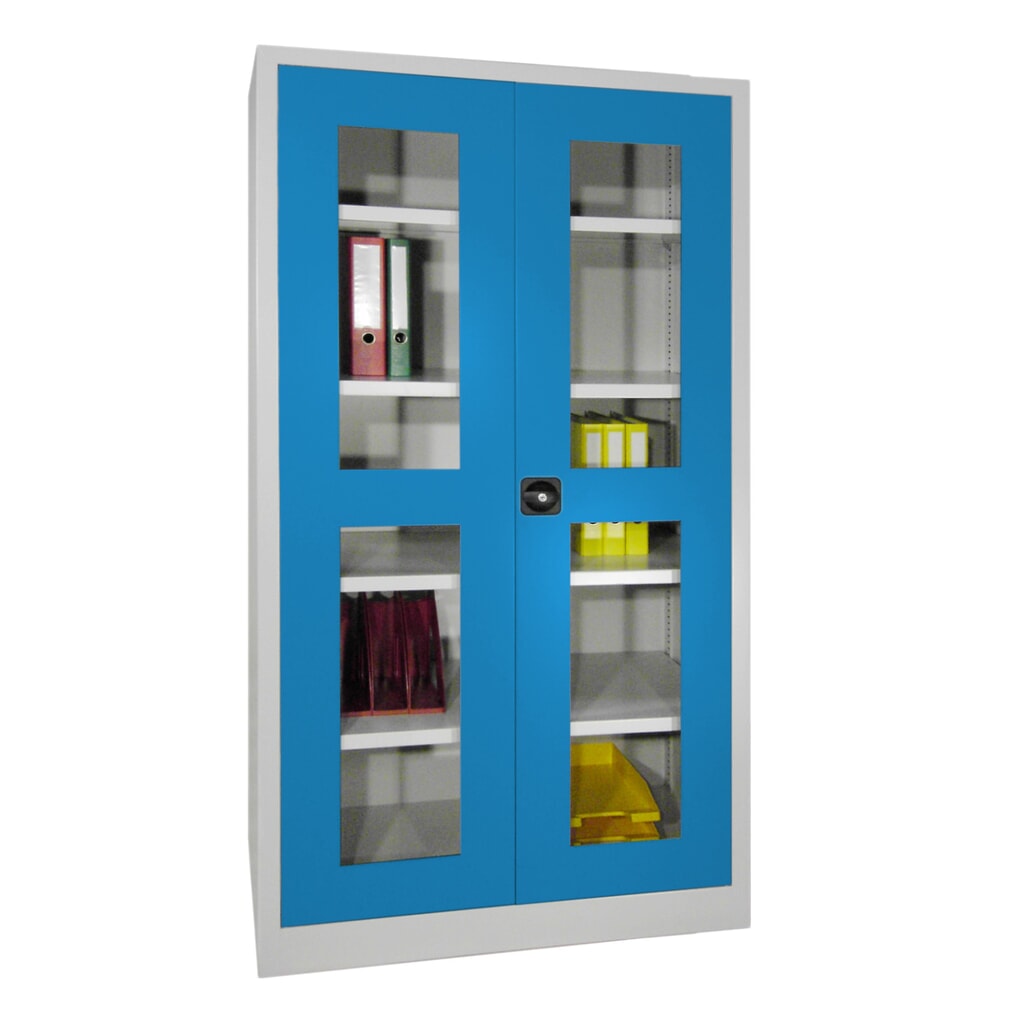 Armoire à portes battantes PAVOY avec regards, H x l x P 1 950 x 640 x 400 mm, gris clair, gris clair N° de l'image du produit 5 : Armoire à portes battantes PAVOY avec regards, H x l x P 1 950 x 640 x 400 mm, gris clair, gris clair