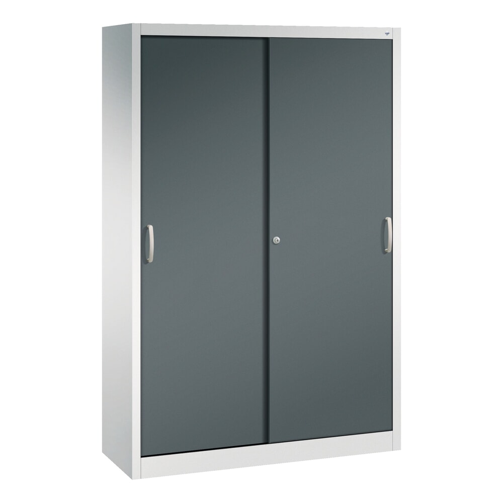 Illustration du produit: Armoire à portes coulissantes d’atelier C+P avec 4 tablettes, H x l x P 1 950 x 1 200 x 400 mm, gris clair, gris anthracite