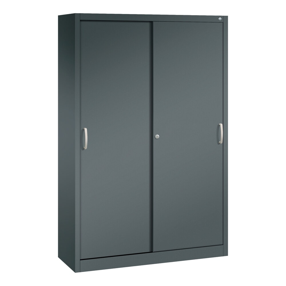 Illustration du produit: Armoire à portes coulissantes d’atelier C+P avec 4 tablettes, H x l x P 1 950 x 1 200 x 400 mm, gris anthracite, gris anthracite