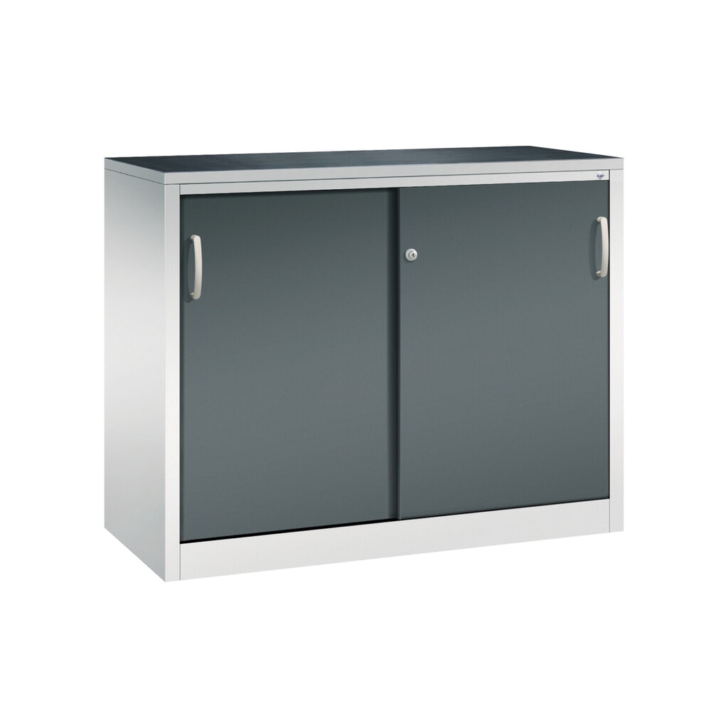 Illustration du produit: Armoire à portes coulissantes pour charges lourdes C+P, H x l x P 1 000 x 1 200 x 500 mm, gris clair, gris anthracite