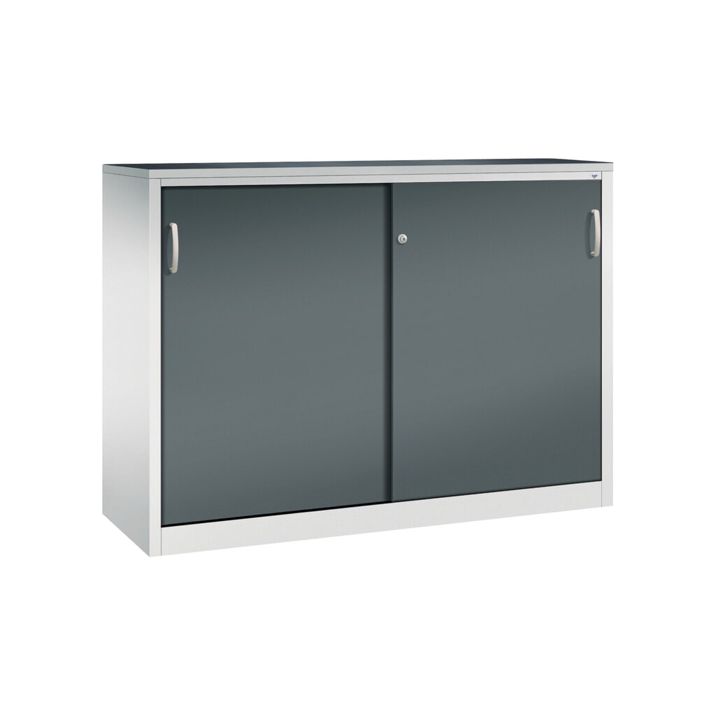 Armoire à portes coulissantes pour charges lourdes C+P, H x l x P 1 200 x 1 600 x 500 mm, gris clair, gris anthracite Illustration du produit: Armoire à portes coulissantes pour charges lourdes C+P, H x l x P 1 200 x 1 600 x 500 mm, gris clair, gris anthracite