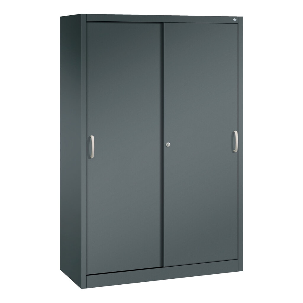 Armoire à portes coulissantes pour charges lourdes C+P, H x l x P 1 950 x 1 200 x 500 mm, gris anthracite, gris anthracite Illustration du produit: Armoire à portes coulissantes pour charges lourdes C+P, H x l x P 1 950 x 1 200 x 500 mm, gris anthracite, gris anthracite