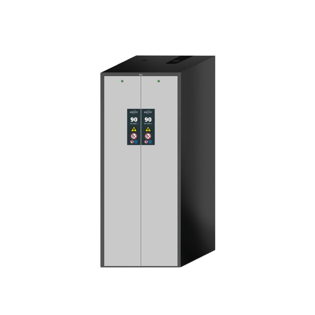Illustration du produit: asecos® Armoire coupe-feu V-MOVE-90 avec tiroir vertical, HxlxP. 1 966 x 819 x 860 mm, anthracite, gris clair