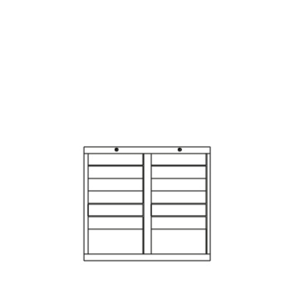 N° de l'image du produit 5 : Armoire à tiroirs légère PAVOY, guidage à coulissement, tiroirs 12 x 100 mm + 2 x 200 mm, largeur 1 000 mm, bleu clair, gris clair