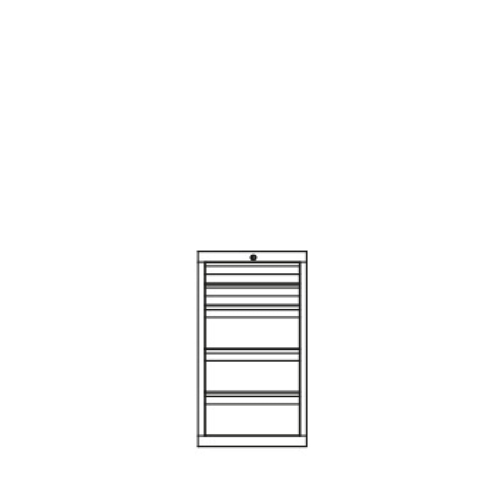 N° de l'image du produit 8 : Armoire à tiroirs légère PAVOY, guidage à coulissement, tiroirs 2 x 100 mm + 3 x 200 mm, largeur 500 mm, bleu gentiane, gris clair