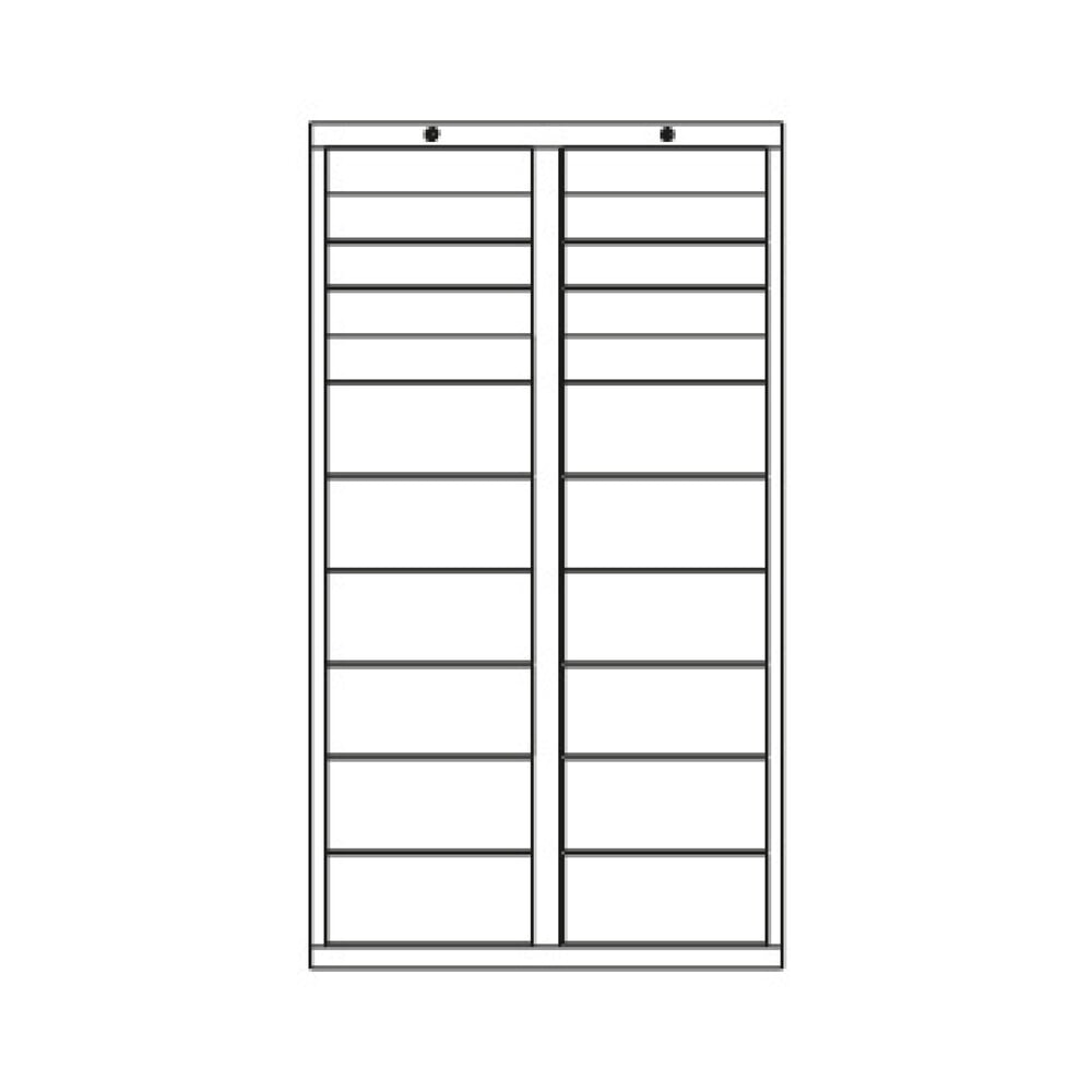 N° de l'image du produit 5 : Armoire à tiroirs légère PAVOY, guidage à coulissement, tiroirs 22 x 100 mm + 6 x 200 mm, largeur 1 000 mm, bleu gentiane, gris clair