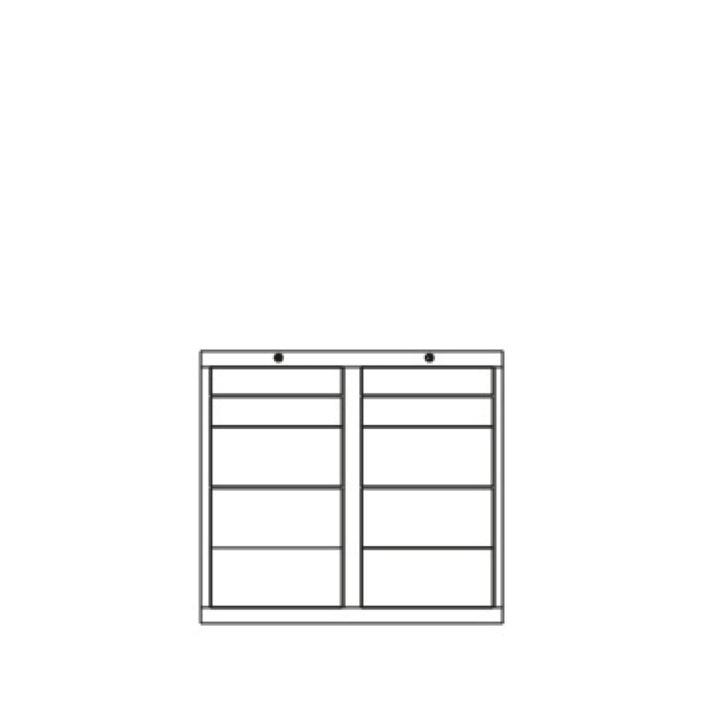 N° de l'image du produit 4 : Armoire à tiroirs légère PAVOY, guidage à coulissement, tiroirs 4 x 100 mm + 6 x 200 mm, largeur 1 000 mm, rouge feu, gris clair