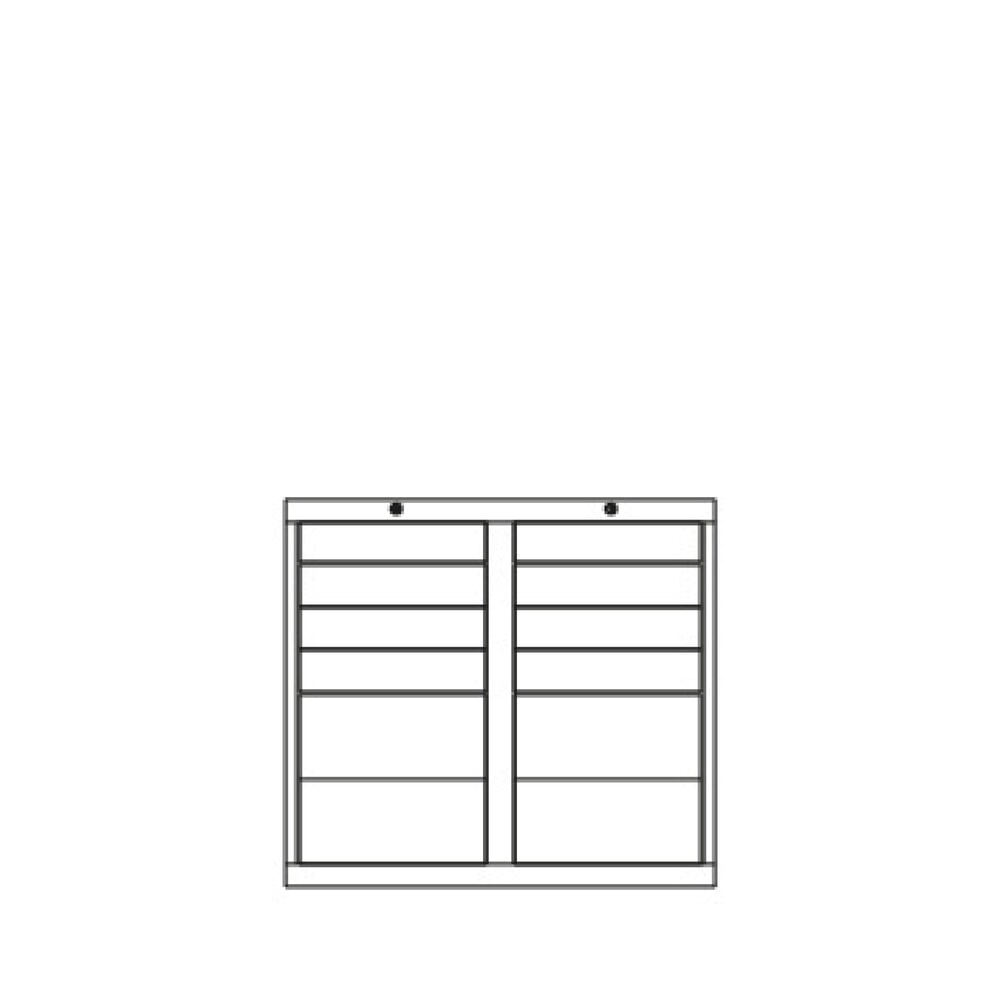 N° de l'image du produit 5 : Armoire à tiroirs légère PAVOY, guidage à coulissement, tiroirs 8 x 100 mm + 4 x 200 mm, largeur 1 000 mm, bleu clair, gris clair