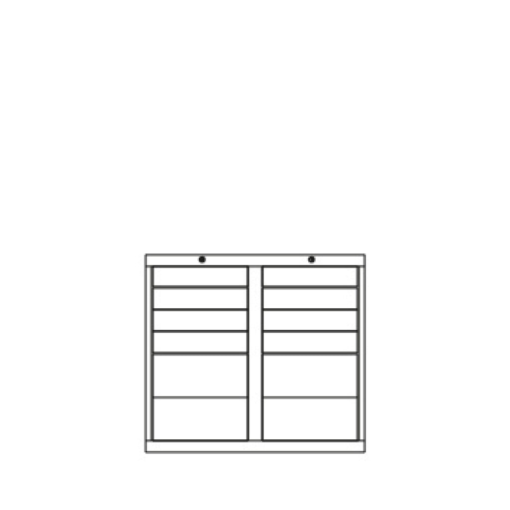 N° de l'image du produit 5 : Armoire à tiroirs légère PAVOY, guidage à coulissement, tiroirs 8 x 100 mm + 4 x 200 mm, largeur 1 000 mm, blanc pur, blanc pur