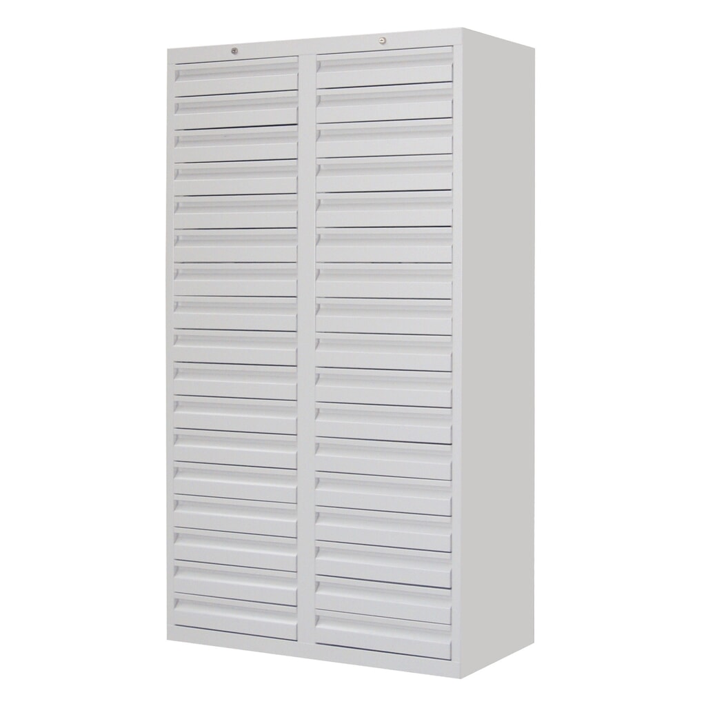 Armoire à tiroirs légère PAVOY, guidage à coulissement, tiroirs 34 x 100 mm, largeur 1 000 m, bleu gentiane, gris clair N° de l'image du produit 2 : Armoire à tiroirs légère PAVOY, guidage à coulissement, tiroirs 34 x 100 mm, largeur 1 000 m, bleu gentiane, gris clair