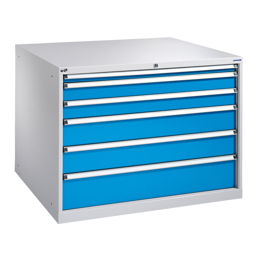 N° de l'image du produit 1 : Armoire à tiroirs PAVOY, hauteur 1 000 mm, tiroirs 1 x 100 mm + 4 x 200 mm, largeur 715 mm, gris clair, gris clair