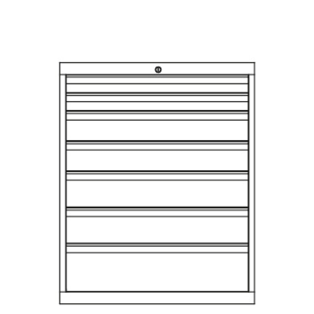 N° de l'image du produit 3 : Armoire à tiroirs PAVOY, hauteur 1 000 mm, tiroirs 2 x 75 mm + 2 x 125 mm + 2 x 150 + 1 x 200 mm, largeur 1 023 mm, gris clair, bleu gentiane