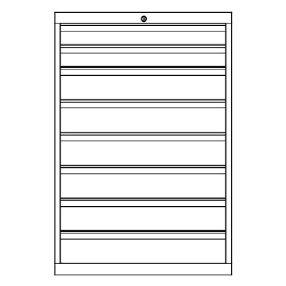 N° de l'image du produit 3 : Armoire à tiroirs PAVOY, hauteur 1 200 mm, tiroirs 2 x 100 mm + 6 x 150 mm, largeur 1 023 mm, gris clair, bleu clair