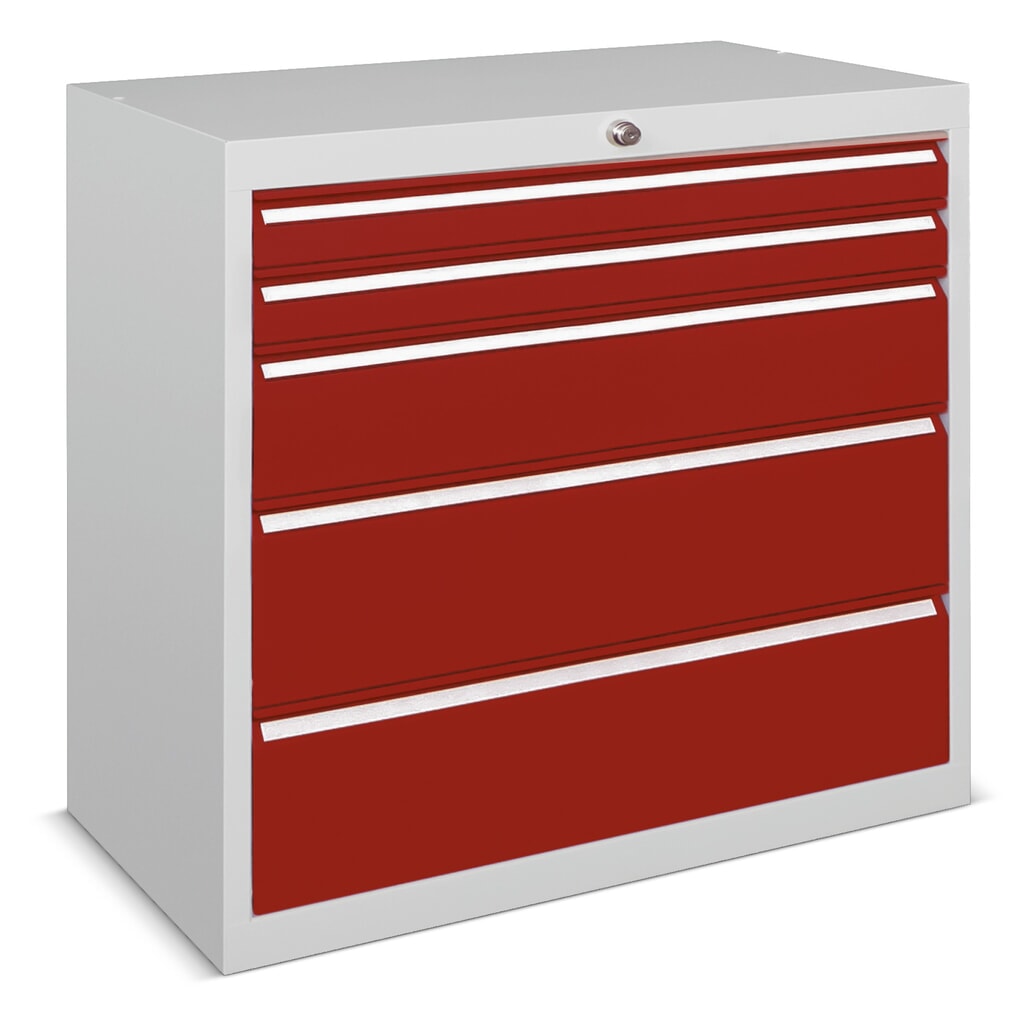 Illustration du produit: Armoire à tiroirs PAVOY, hauteur 800 mm, tiroirs 4 x 175 mm, largeur 715 mm, gris clair, bleu clair