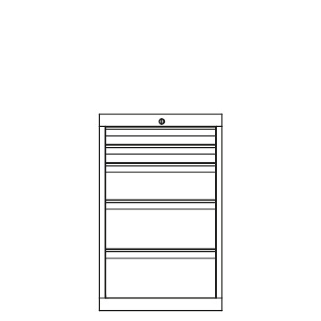 N° de l'image du produit 3 : Armoire à tiroirs PAVOY, hauteur 800 mm, tiroirs 2 x 75 mm + 1 x 150 mm + 2 x 200 mm, largeur 500 mm, blanc pur, blanc pur